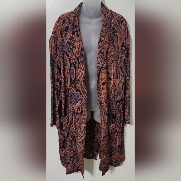 free people  half moon open front paisley duster size S - Picture 7 of 10